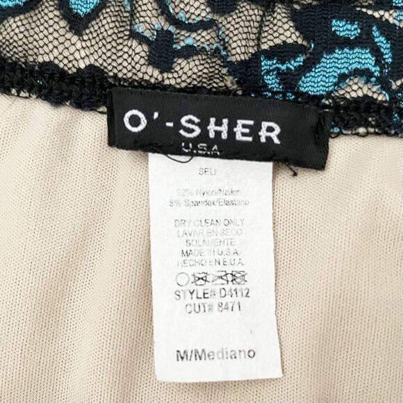 O’-SHER Black & Blue Strapless Lace Peplum Dress, M - Picture 8 of 9